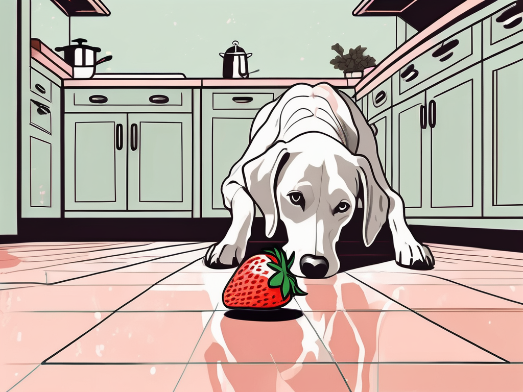 A curious dog sniffing a large